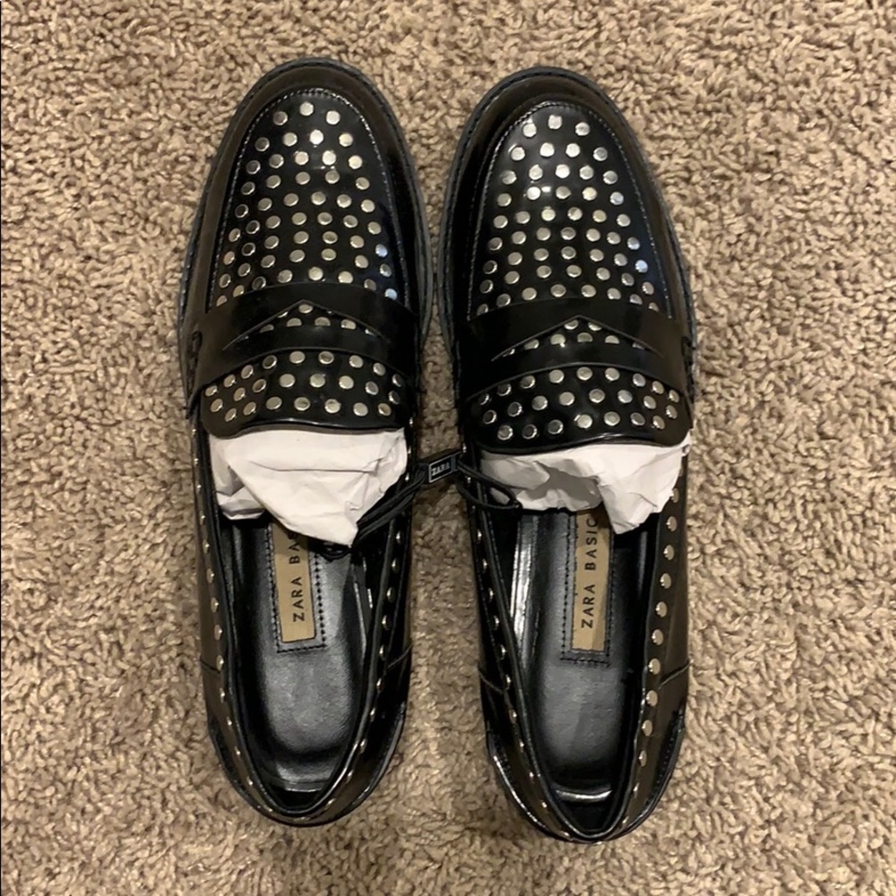 Zara studded loafers